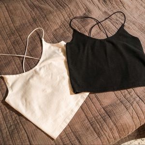 A&F cropped strappy tanks (lot of 2) - size m